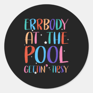 Adesivo Todos no Pool Ficando Bêbados Comida Cerveja Vinho
