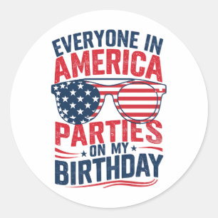 Adesivo Todos Nos Partidos Americanos No Meu Aniversário
