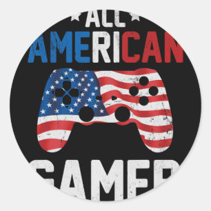 Adesivo Todos os American Gamer 4 de Julho Meninos Patriót