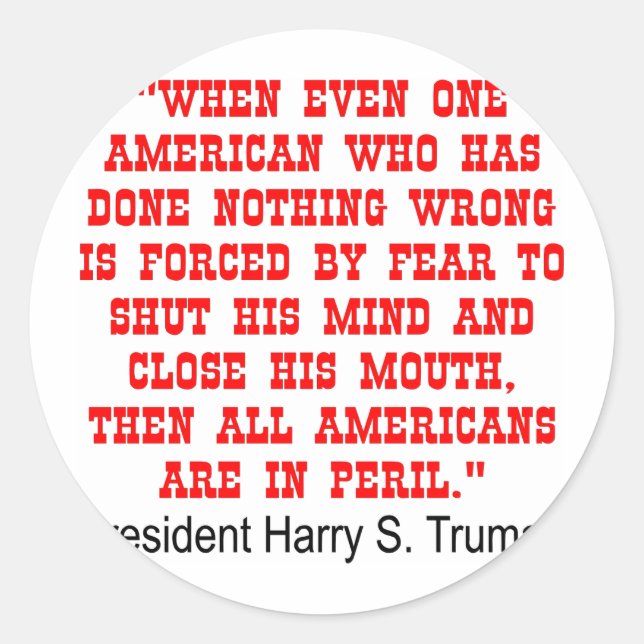 Adesivo Todos Os Americanos Estão Em Perigo (Frente)