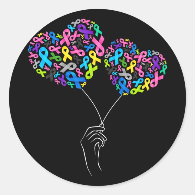 Adesivo Todos os Canceres importam Sensibilização Luta Con (Frente)