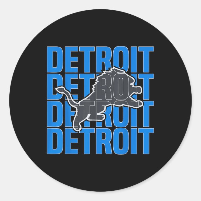 Adesivo Todos os Grit - Detroit Legal Leões Retro Detroit (Frente)