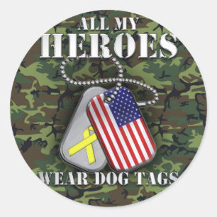 Adesivo Todos os meus heróis Vestem Dog tags - Camo
