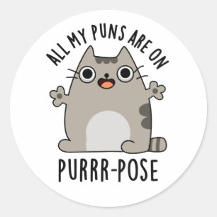 Adesivo Todos Os Meus Puns Estão Em Purr-pose Engraçada Co