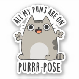Adesivo Todos Os Meus Puns Estão Em Purr-pose Engraçada Co