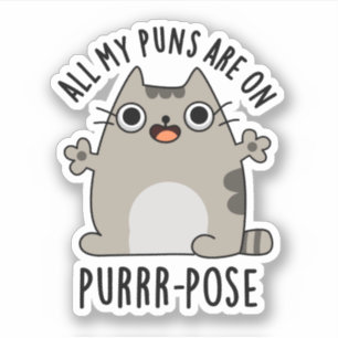 Adesivo Todos Os Meus Puns Estão Em Purr-pose Engraçada Co
