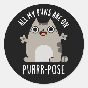Adesivo Todos Os Meus Puns Estão Em Purr-pose Engraçada Ga
