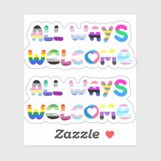 Adesivo Todos os modos de boas-vindas LGBTQIA+ inclusão de
