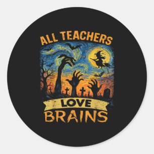 Adesivo Todos os professores amam camiseta de cérebros Cam
