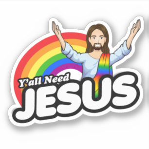 Adesivo Todos precisam de Jesus - Rainbow Jesus