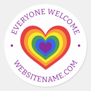 Adesivo Todos recebam o site LGBTQ Rainbow Heart