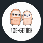 Adesivo Toe gether Funny BIg Toe Pun<br><div class="desc">Toe-gether Funny BIg Toe Pun apresenta um lindo casal de dedos grandes. Presente perfeito para família e amigos que adoram trocadilhos de dedos de anatomia fofa.</div>