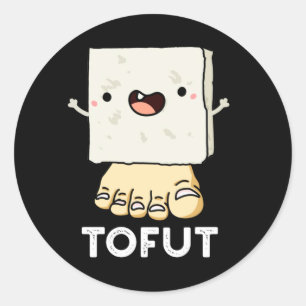 Adesivo Tofut Funny Tofu Pun Dark BG