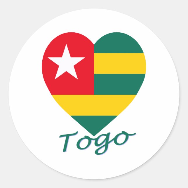Adesivo Togo Flag Heart (Frente)