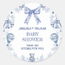Toile de jouy chá de bebê obrigado 