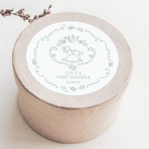 Adesivo Toile de Jouy Sage Chá de fraldas de Cavalo Rochos