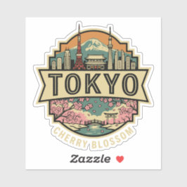 Adesivo Tokyo Japan Skyline Mount Fuji Travel Badge