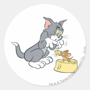 Adesivo Tom e Jerry alimentam o gato