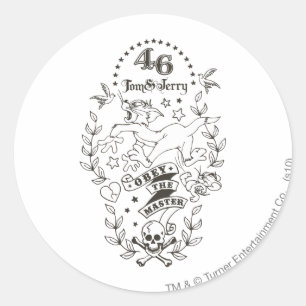 Adesivo Tom e Jerry obedecem o mestre 1