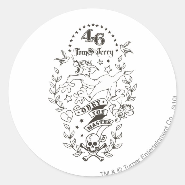 Adesivo Tom e Jerry Obey O Mestre 1 (Frente)