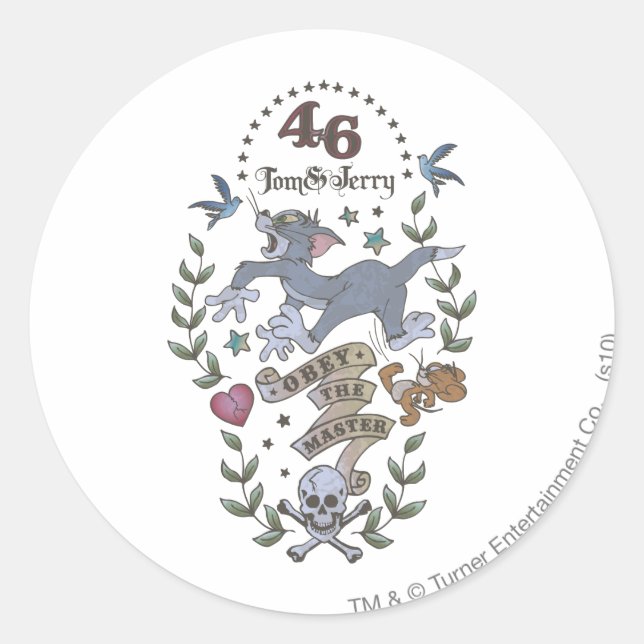 Adesivo Tom e Jerry Obey O Mestre 2 (Frente)