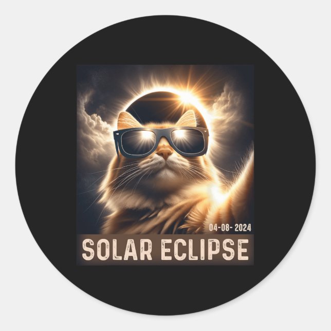 Adesivo Tomar Uma Selfie Com O Eclipse Solar 2024 Vestindo (Frente)