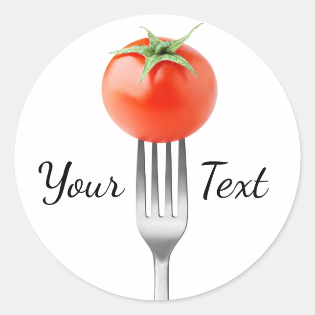Adesivo Tomate de cereja num garfo (Frente)
