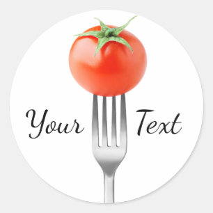 Adesivo Tomate de cereja num garfo