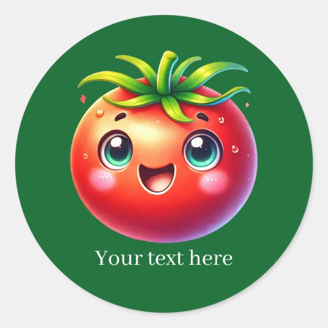 Adesivo Tomate empresarial personalizável fofo (Frente)
