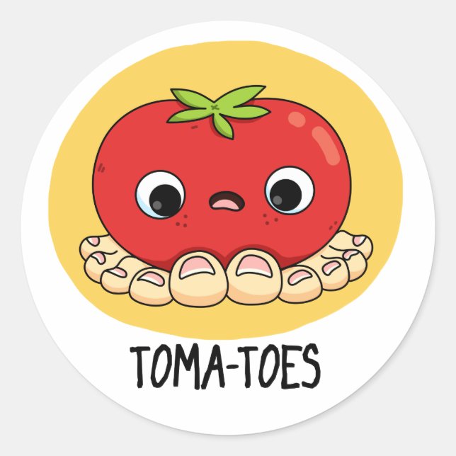 Adesivo Tomate Engraçado Com Toes Pun (Frente)