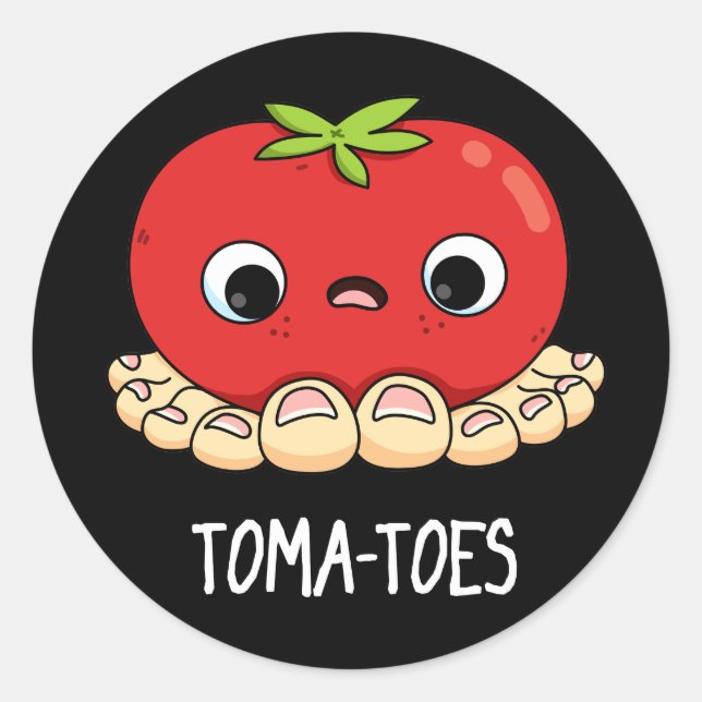 Adesivo Tomate Engraçado Toma com Toes Pun Dark BG (Frente)