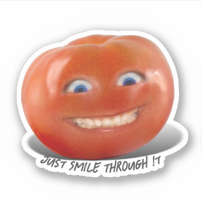Adesivo Tomate sorridente (Frente)