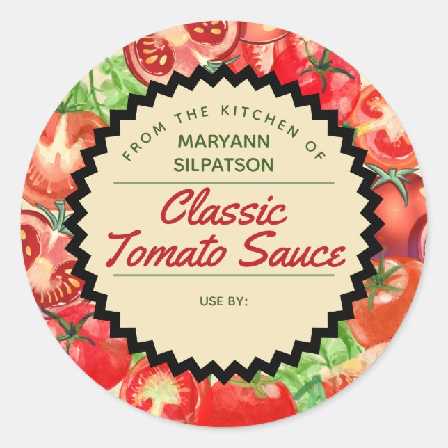 Adesivo Tomates de conserva personalizados da cozinha de  (Frente)