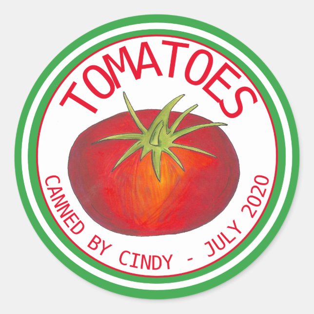 Adesivo Tomates De Molho De Tomate Produtos Hortícolas Con (Frente)