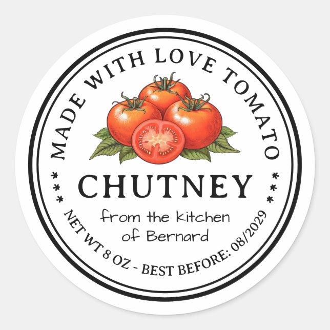 Adesivo Tomato Chutney Preserve Label (Frente)