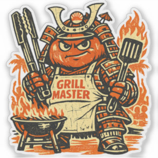 Adesivo Tomato Tank BBQ Commander — Vintage Summer Grill 