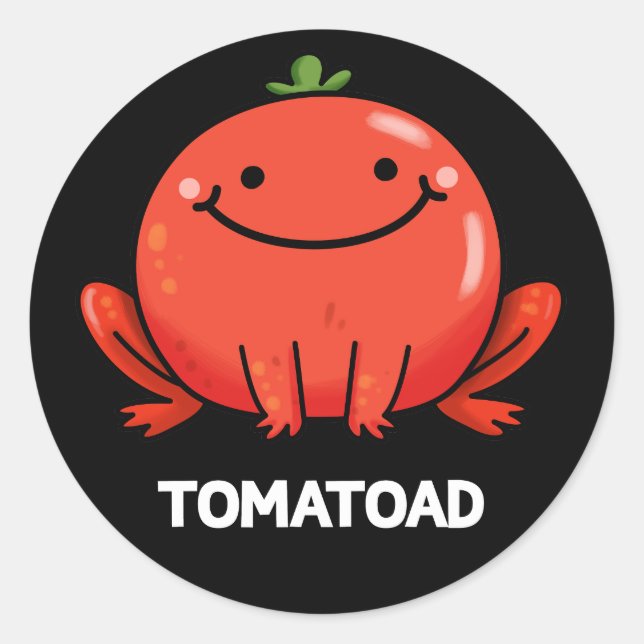 Adesivo Tomatoad Engraçado Tomate Toad Pun Dark BG (Frente)