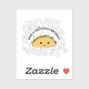 Adesivo Tome Fantastaco Birthday Cute Kawaii taco