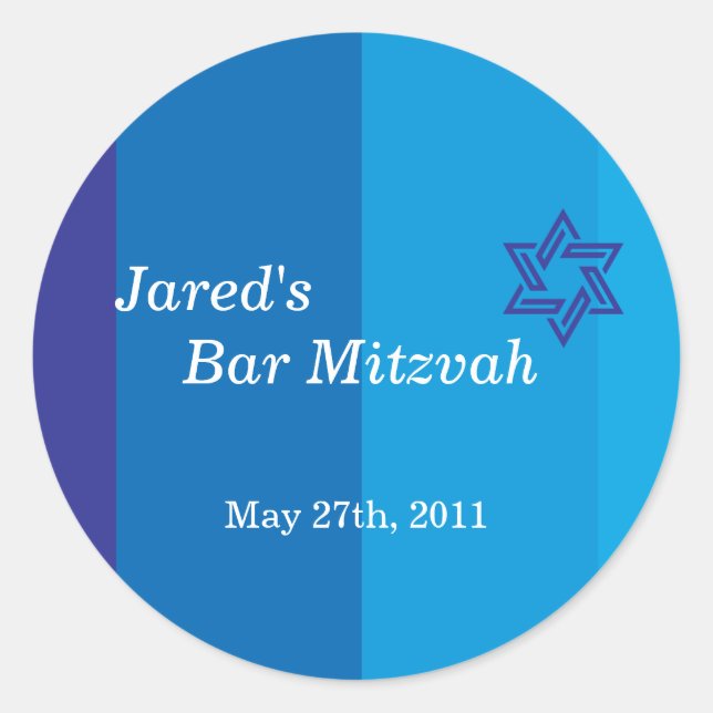 Adesivo Tonal Blue Bar Mitzvah Sticker (Frente)
