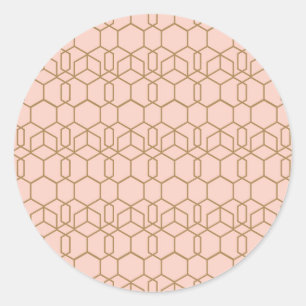 Adesivo Tonalidade de Pêssego e Dourado Boho Moderno Geomé