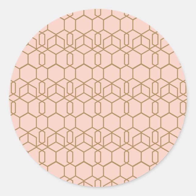 Adesivo Tonalidade de Pêssego e Dourado Boho Moderno Geomé (Frente)