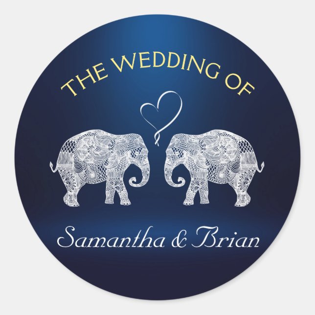 Adesivo TONELADAS DE AMOR | Elephant Night Light Wedding C (Frente)