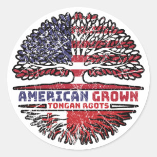 Adesivo Tonga Tongan US American USA United States Tree