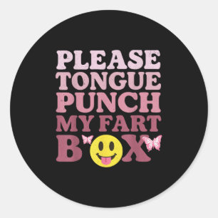 Adesivo Tongue Punch My Fart Box Engraçado Citação Kawaii