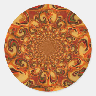Adesivo Tons abstratos giratórios laranja, marrom e verde