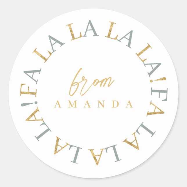 Adesivo Tons da Terra Dourados Natal Fa La ID1009 (Frente)