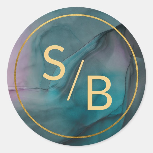 Adesivo Tons de joias de lavagem de tinta de luxo com mono (Frente)