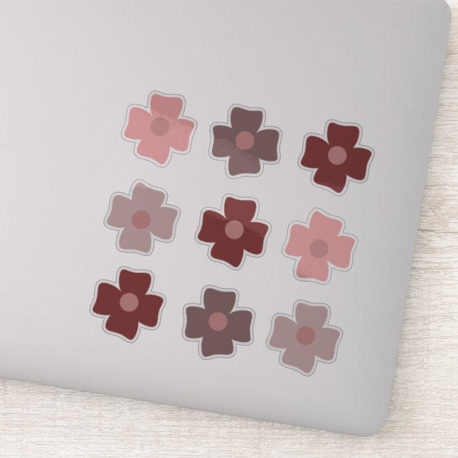 Adesivo Tons Terrosos Rosa Flores Boho (Detalhe)