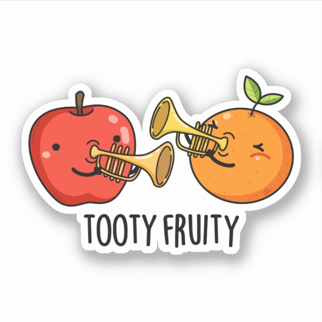 Adesivo Tooty Fruity Fruta Musical Engraçado Pun (Frente)