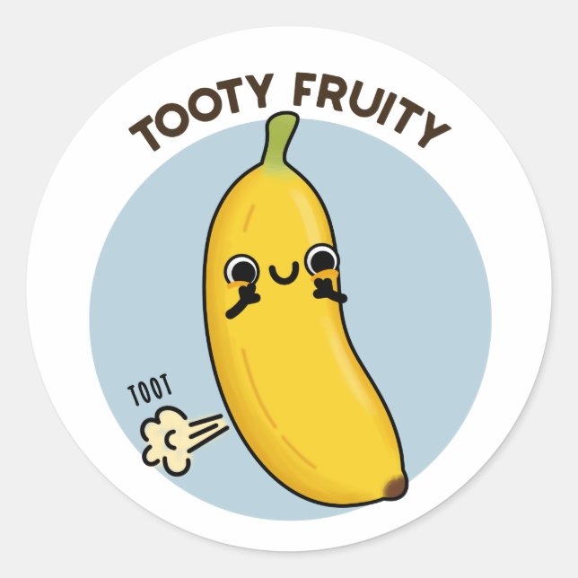 Adesivo Tooty Fruity Funny Banana Fruta Pun (Frente)
